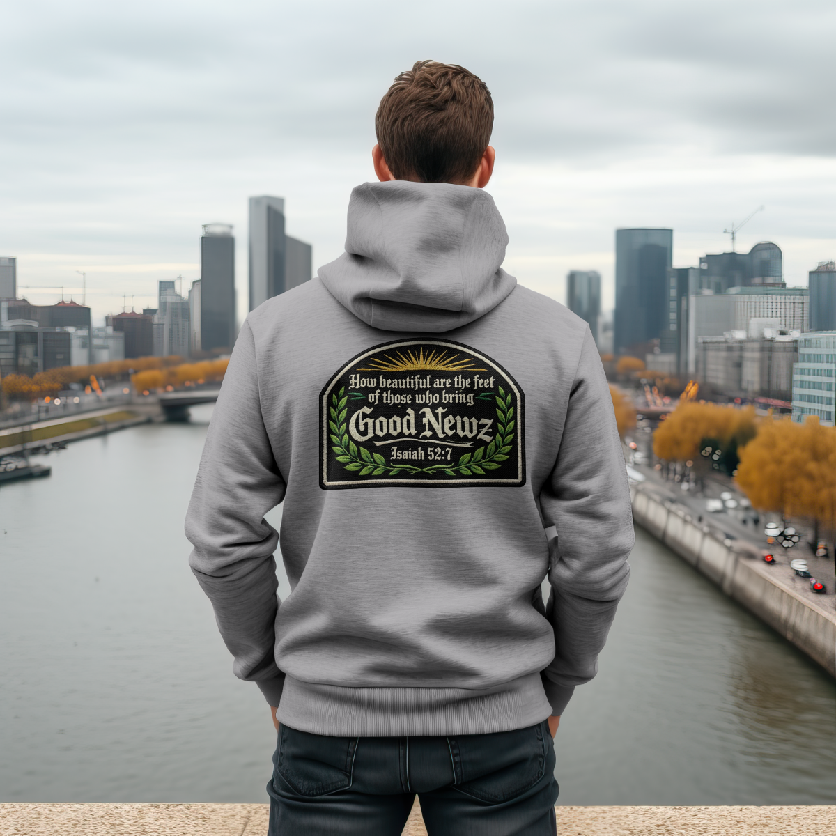 Champion® Powerblend® Pullover Hoodie - Isaiah 52:7